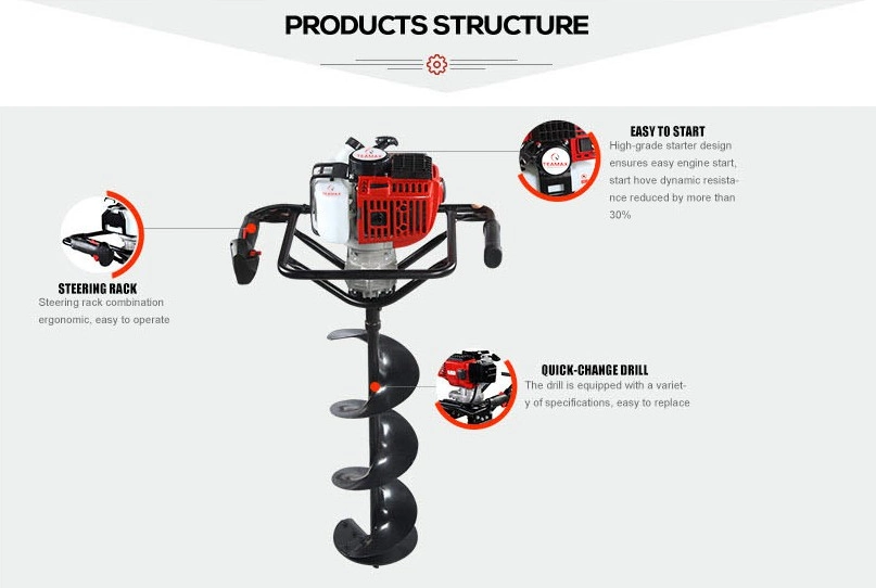 Petrol Earth Auger TM-Ea520b 2 Stroke Tree Planting Machine